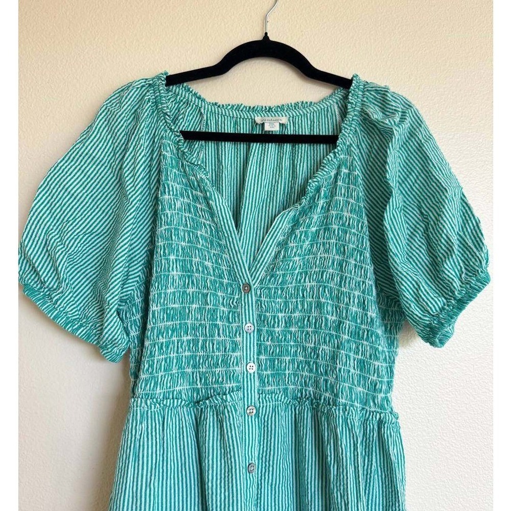 Sundance Topsail Tiered Green Striped Maxi Dress XXL Cottagecore Boho Resortwear - Picture 6 of 6